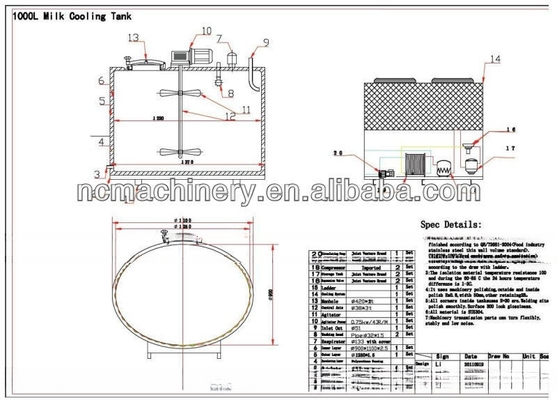 Milk Cooling Tank met een capaciteit van 4000-5000L