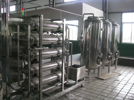 1250 kg Roestvrij staal 304 Grootschalige 5000L/H Skid gemonteerd RO waterzuiveringssysteem