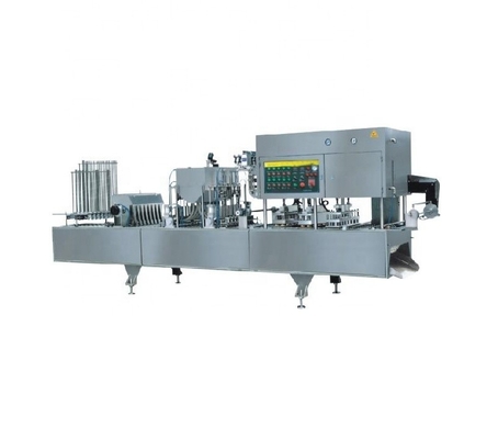 Pneumatisch aangedreven mineraalwater sap yoghurt ijsbeker vul- en afdichtmachine