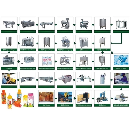 Fabriek voor de productie van ananassap van automatische kwaliteit met een capaciteit van 8500 kg