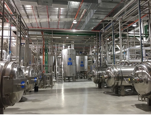 3000c/h Volledig automatische amandelmelkverwerkingsinstallatie met 250 ml en 330 ml tinpakket