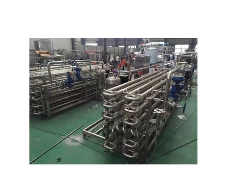 Voedsel- en drankeninlaattemperatuur 20-30°C Tomatenpuree Mangopasta Machine UHT Tube in Tube Sterilisator