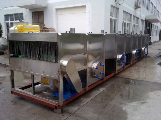 2.2KW koeltunnel voor pasteurisatie en koeling van fruitjam blikken in sapverwerking