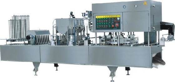 Gebruikelijke pneumatische yoghurtbekervuller en -verzegelingsmachine voor plastic bekers