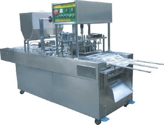 Gebruikelijke pneumatische yoghurtbekervuller en -verzegelingsmachine voor plastic bekers
