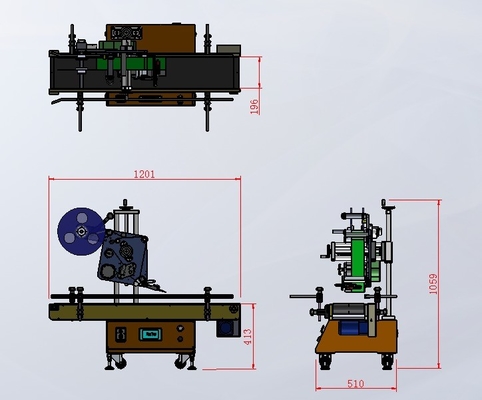 Schrijfmachine voor het zelfklevend etiketteren van voedselproducten