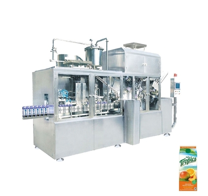 Aseptic Gable Top Carton Filling Machine voor het vullen van materiaal melk sap drank