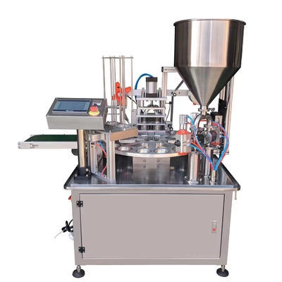 2 Hole Rotary Cup Juice Filling and Sealing Machine voor 380 KG capaciteit verpakkingslijn